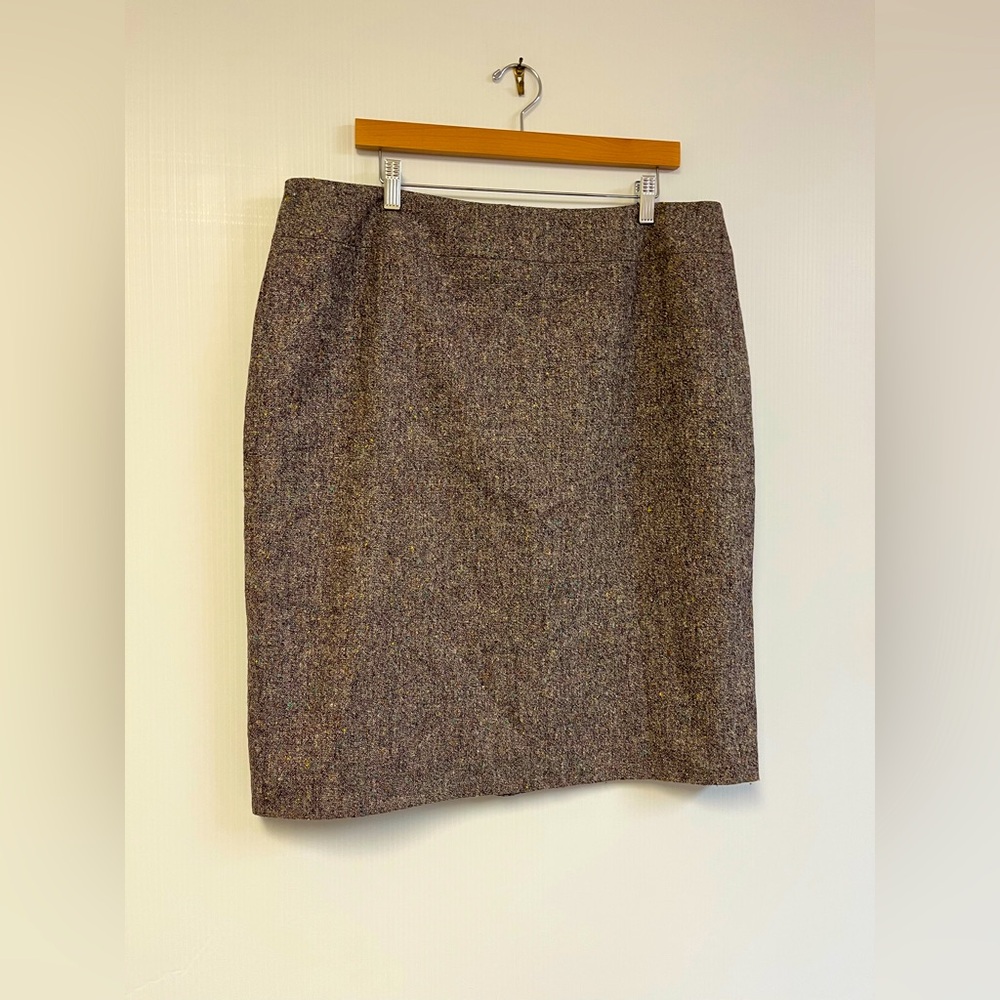 Nipón boutique brown with colorful rainbow specks Wool blend Pencil Skirt split